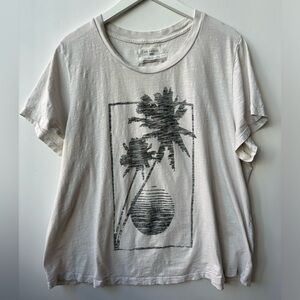 ANTHROPOLOGIE A+ Sol Angeles Distressed Palm Tree Vacation Graphic Tee - Size 3X